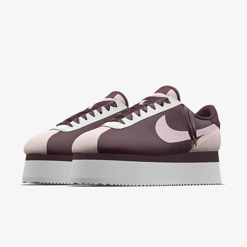 Giày Nike Cortez Platform Unlocked By You Greatest Gift Nữ Trắng Nâu